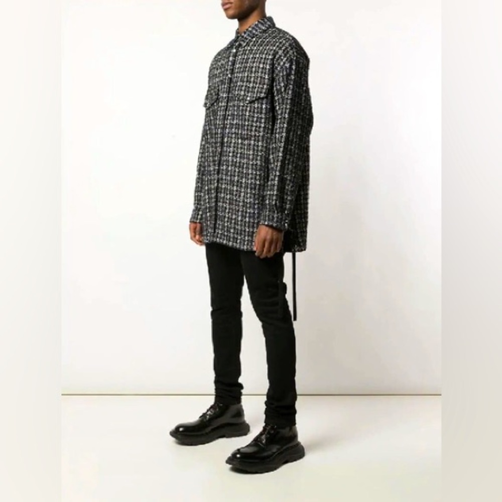 FAITH CONNEXION oversized houndstooth pattern shirt,authentic